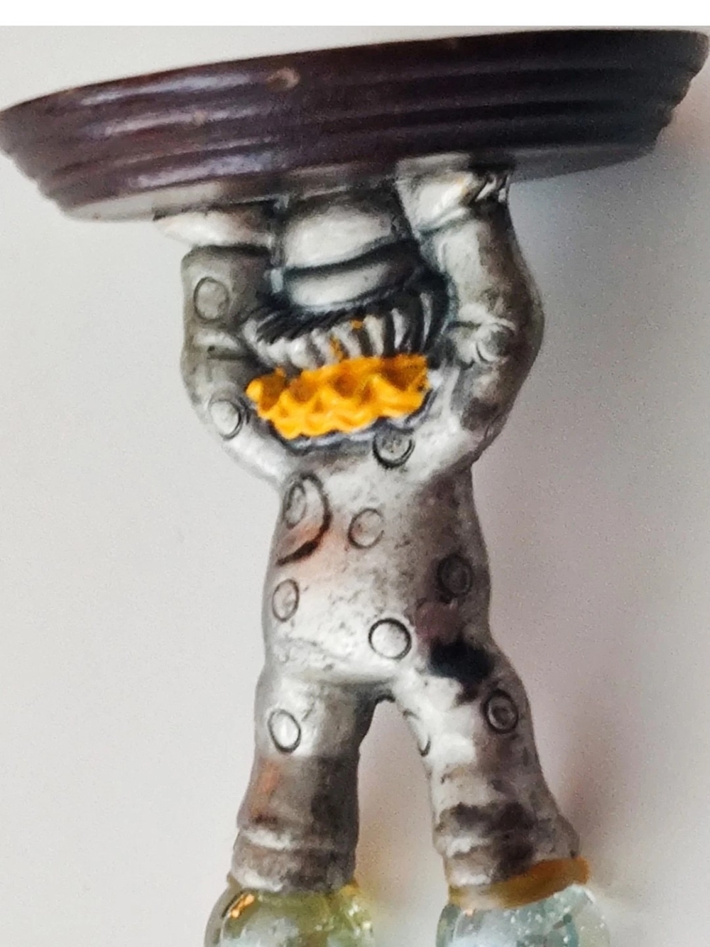 Silver Clown Wall Hook with Yellow Accent by